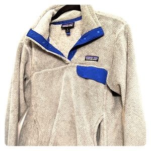Patagonia women fleece gray blue retool Snap T